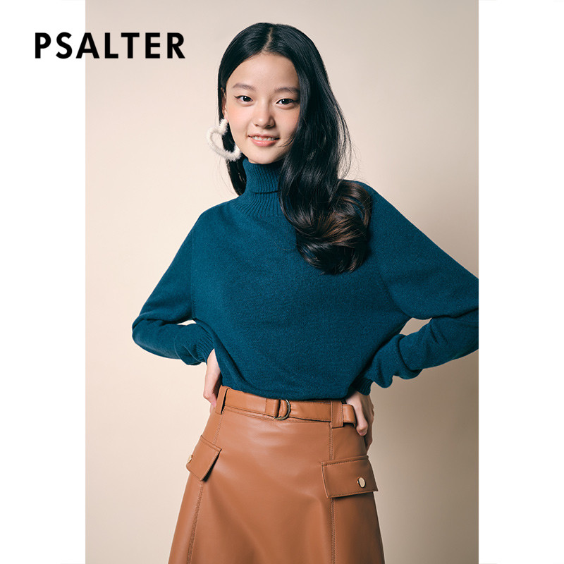 [Superfine Wool Series] Psalm Keyan เสื้อผ้าผู้หญิง 2022 ฤดูหนาวขนสัตว์คอเต่า Bottoming เสื้อเสื้อถั