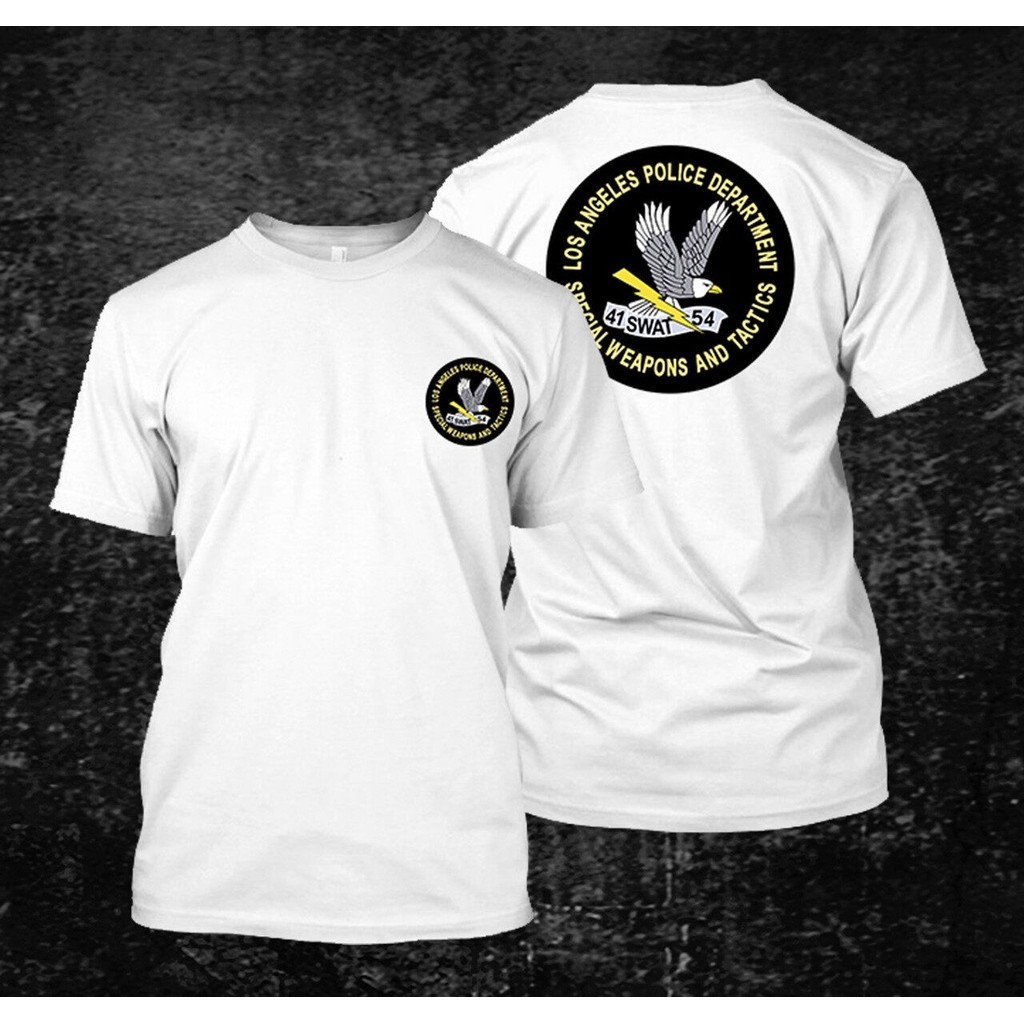 เสื้อยืดพิมพ์ลายกราฟิก LAPD SWAT Tactical Eagle | ผ้าฝ้าย 100% สำหรับทุกเพศ ขนาด S-5XL | แฟชั่น Tact
