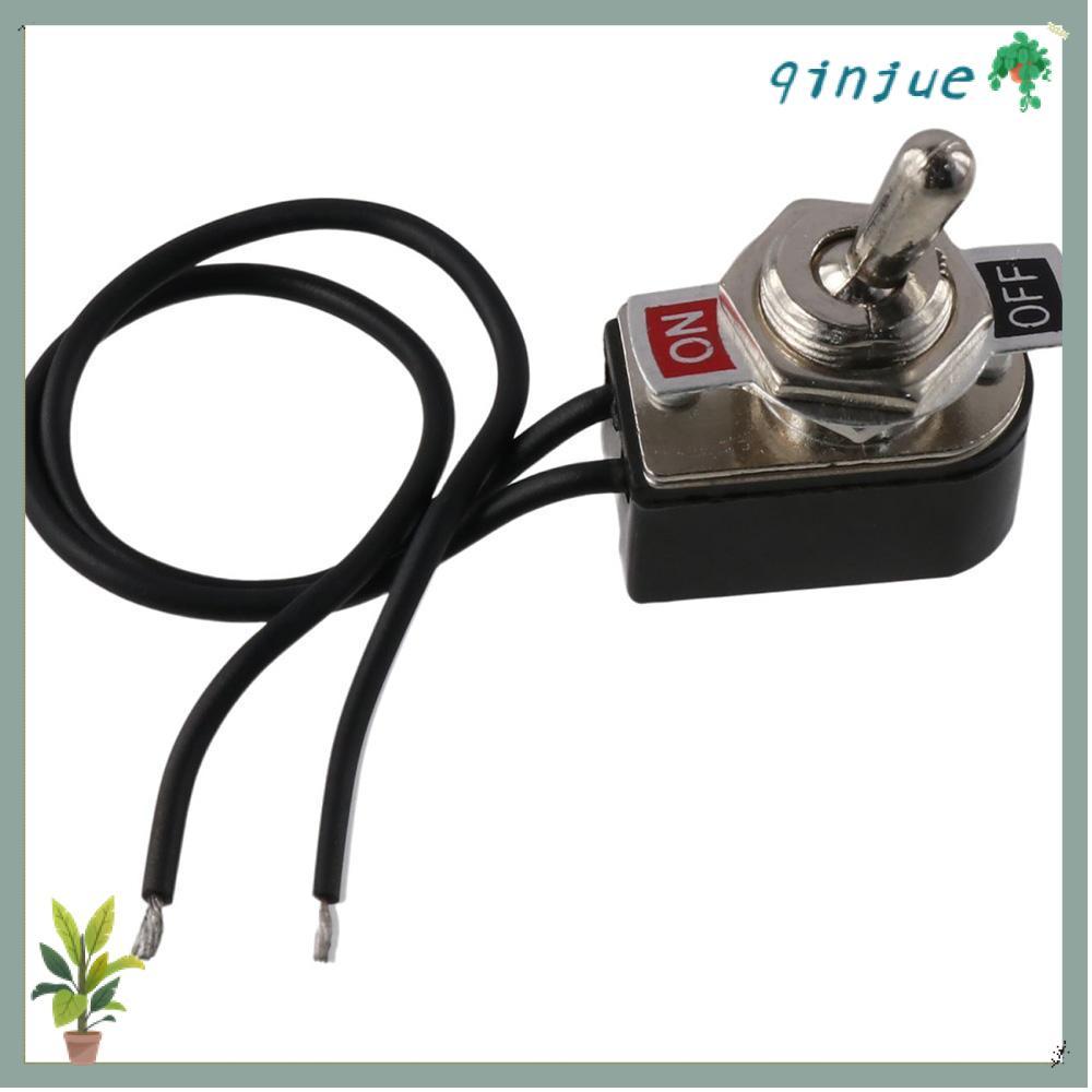 QINJUE Toggle Switch, 2 Pin Mini Toggle Rocker Switch, คุณภาพสูงเปิด/สลักพร้อม 5 ตะกั่ว Heavy Duty C
