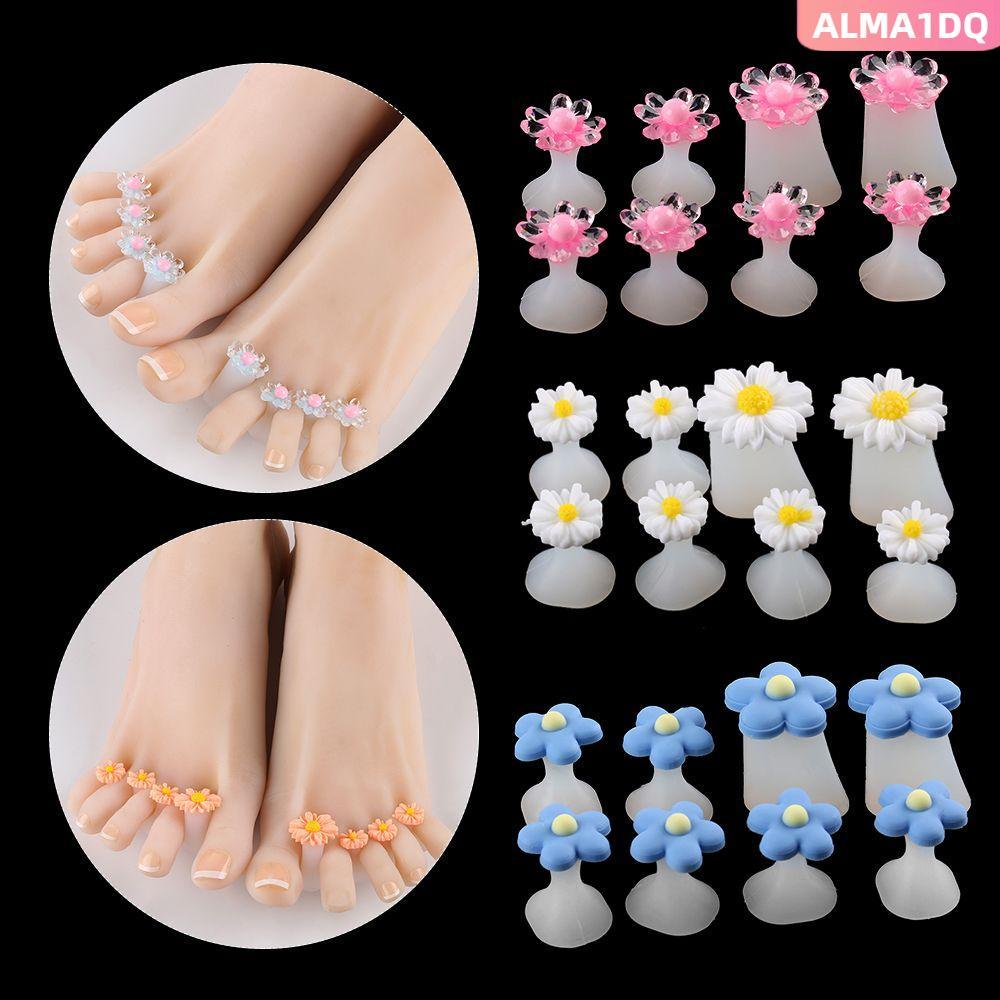 ALMA1DQ 8 ชิ้น Toe Separator ผู้ถืออุปกรณ์เสริมดอกไม้ Foot Care เครื่องมือ Pedicure