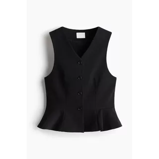 H&M(เอชแอนด์เอ็ม) เสื้อกั๊กคอวีทรงเปลมุมเอว Women V-neck peplum waistcoat 1312995_1