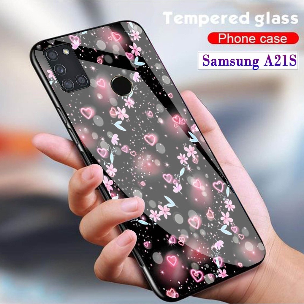 HP Softcase Glass Kaca SAMSUNG A21S - เคสโทรศัพท์ป้องกันสําหรับ SAMSUNG A21S [A08]