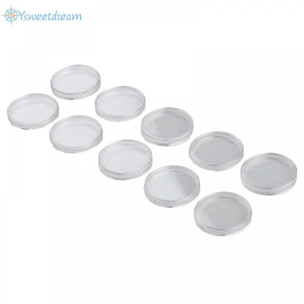 【SWTDRM】Durable Coin Storage Case Set of 10 Clear Plastic Coin Boxes for Coin Collecting