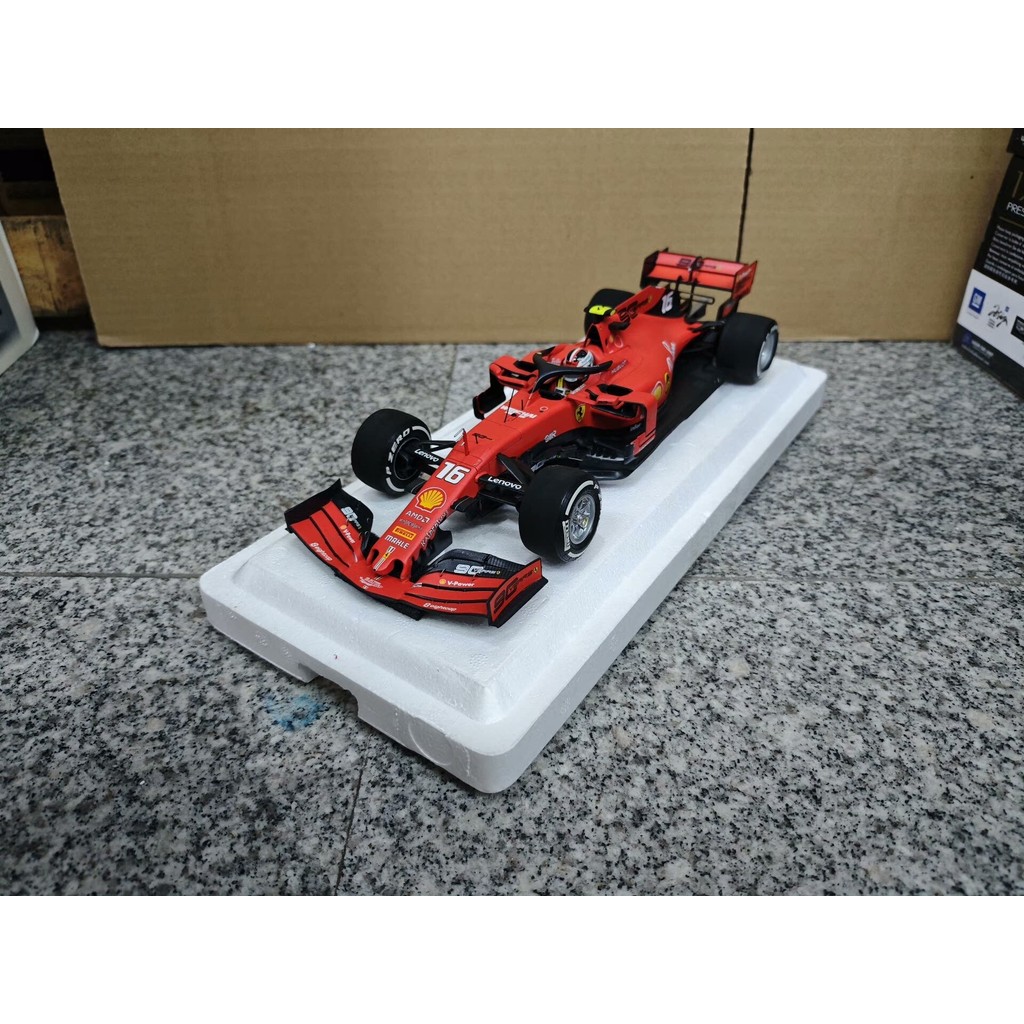 1/18BBR สถานีออสเตรเลีย Ferrari SF90 Leclair F1 Racing Model สีแดง, สติ๊กเกอร์เชลล์, ไม่ชํารุด, เปิด