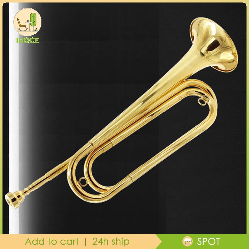 [Ihoce] Solid Copper Bugle Cavalry ทรัมเป็ต Scout Bugle ทองเหลืองเป่า Bugle สําหรับ Cavalry
