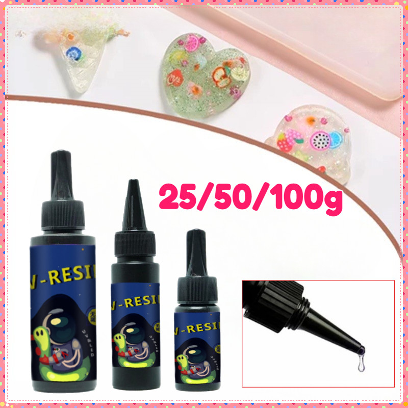 UV เรซิ่น Hard/Clear UV เรซิ่น/อัลตราไวโอเลตเรซิ่น/DIY เรซิ่นใสสําหรับ Craft Assisthook 25/50/100g