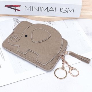 กระเป๋าใส่เหรียญและกุญแจสไตล์ญี่ปุ่นเรียบง่าย ทำจากหนังแท้ พ…