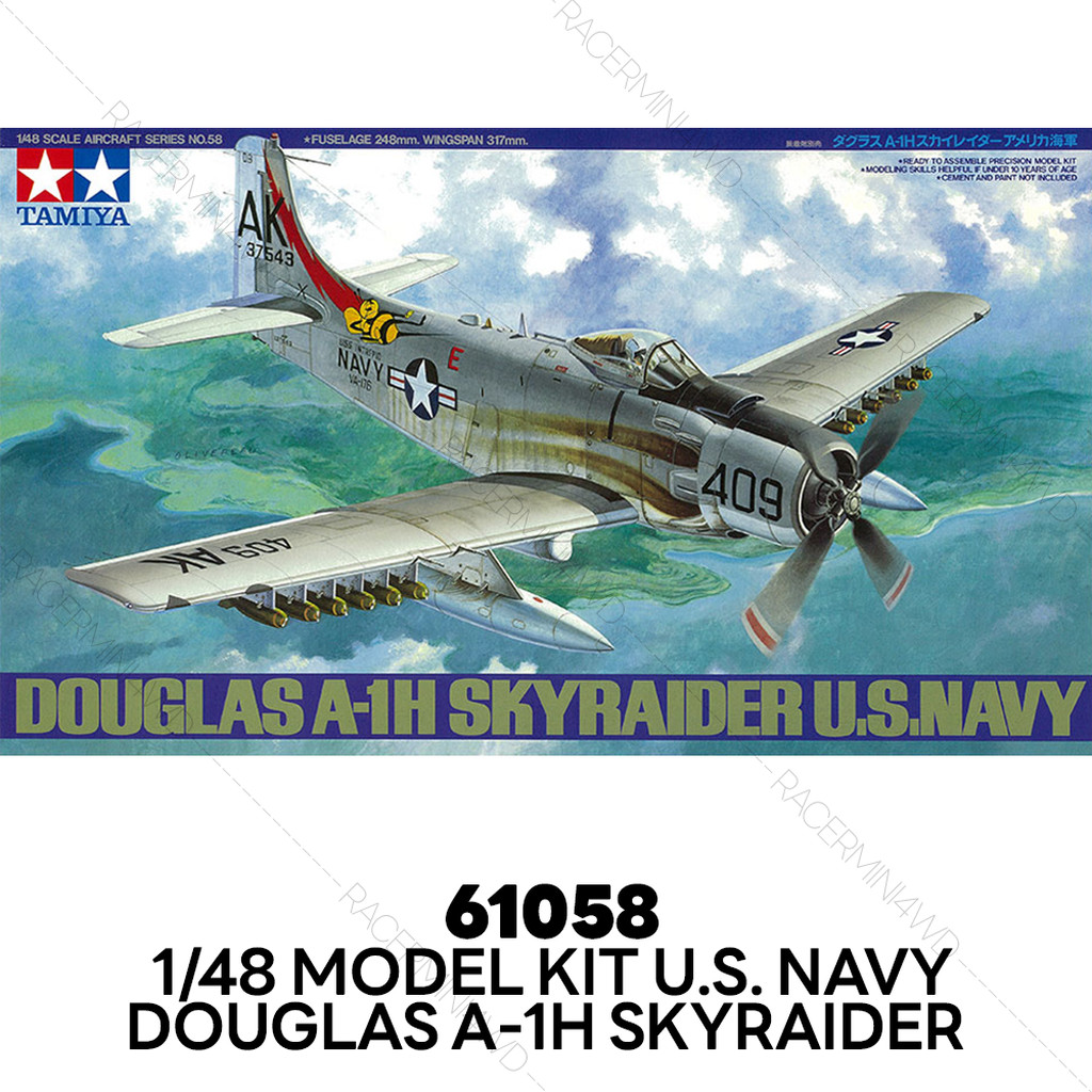 TAMIYA 61058 1/48 Model Kit Douglas A-1H Skyraider U.S. Navy