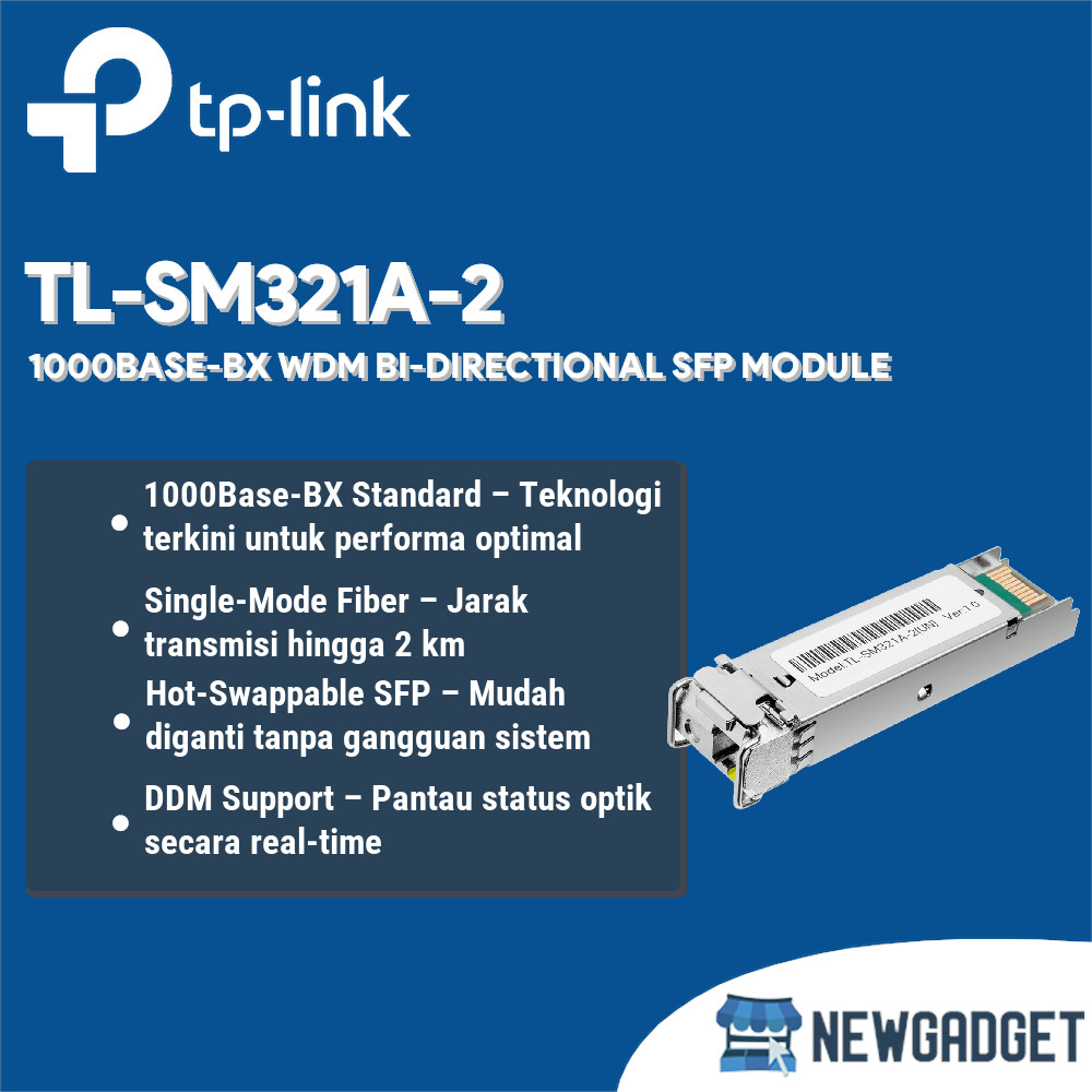 TP-LINK TL-SM321A-2 1000BASE-BX WDM BI-DIRECTIONAL SFP โมดูล