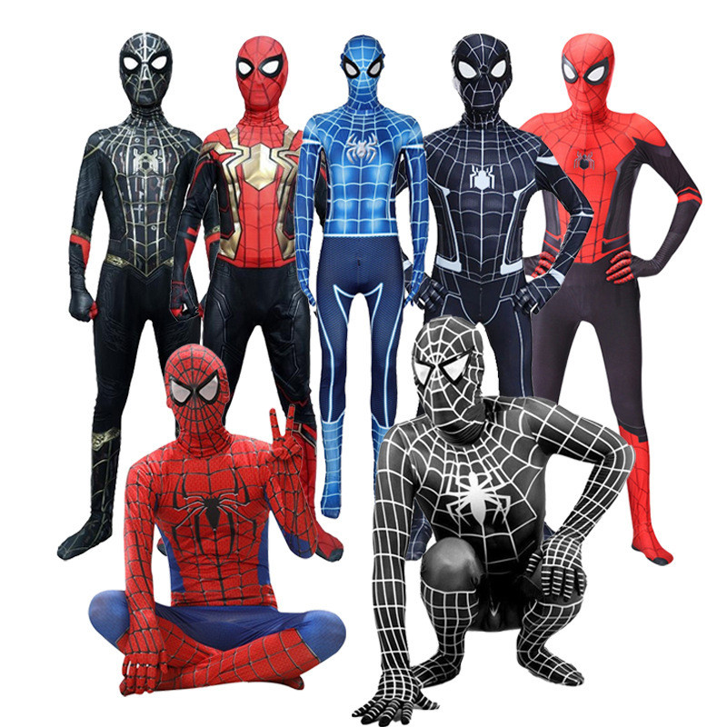 Spider-Man Childrens Day Jumpsuit Hoodie Iron Adult Mens Tights
