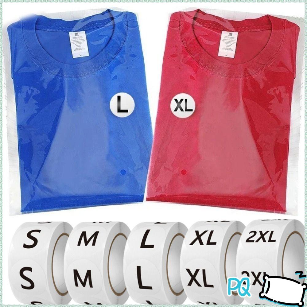 PQ 500 ชิ้น/ม้วนขนาดแท็กสติกเกอร์,รอบขนาดเสื้อผ้าสติกเกอร์, Self-Adhesive ป้ายเสื้อผ้า XS/S/M/L/XL/2