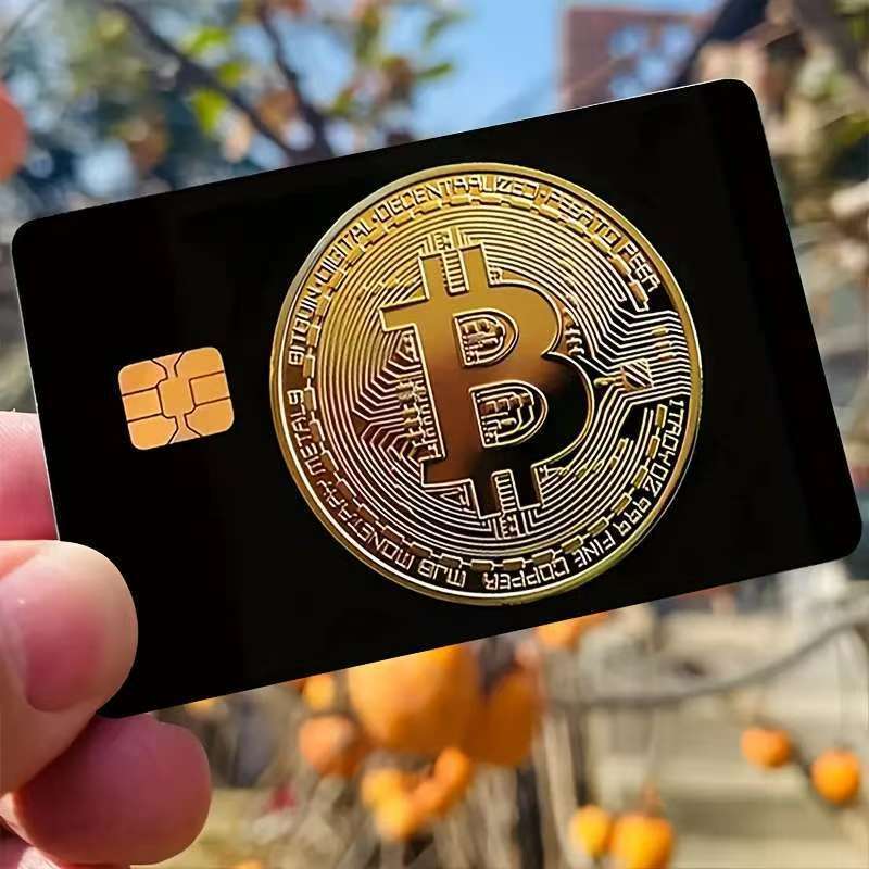1 PC การ์ดสติกเกอร์ bitcoin เหรียญที่ระลึก bitcoin ของขวัญที่ระลึกตกแต่ง pvc สติกเกอร์ Credit การ์ดส