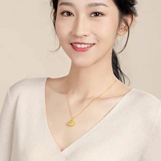 สร้อยคอทองพร้อมจี้สร้อยคอระย้าชุบ ยาว 18 นิ้ว24K GOLD NECKLACE พ้นทราย เกลี้ยง มงคล เคลือบทอง ขัดเงา ชิคๆ ไมครอน อสไตล์เ