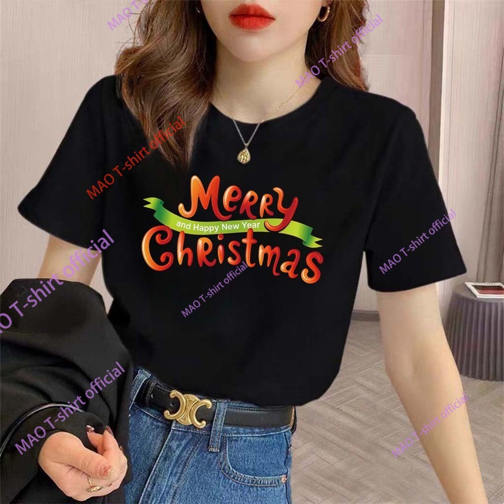 COD✅  เสื้อยืด คริสต์มาส Merry Christmas T-shirt ต้นคริสต์มาส พิมพ์ลาย  เสื้อครอบครัวคริสต์มาส เสื้อผ้าแฟชั่นผู้หญิง11 - รูปที่ 5
