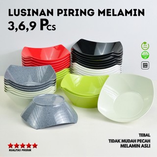Mangkuk Saji Melamin Lusinan 3/6/12 Pcs – Asli 100% Tebal Premium Warna Elegan BPA Free Tahan Panas