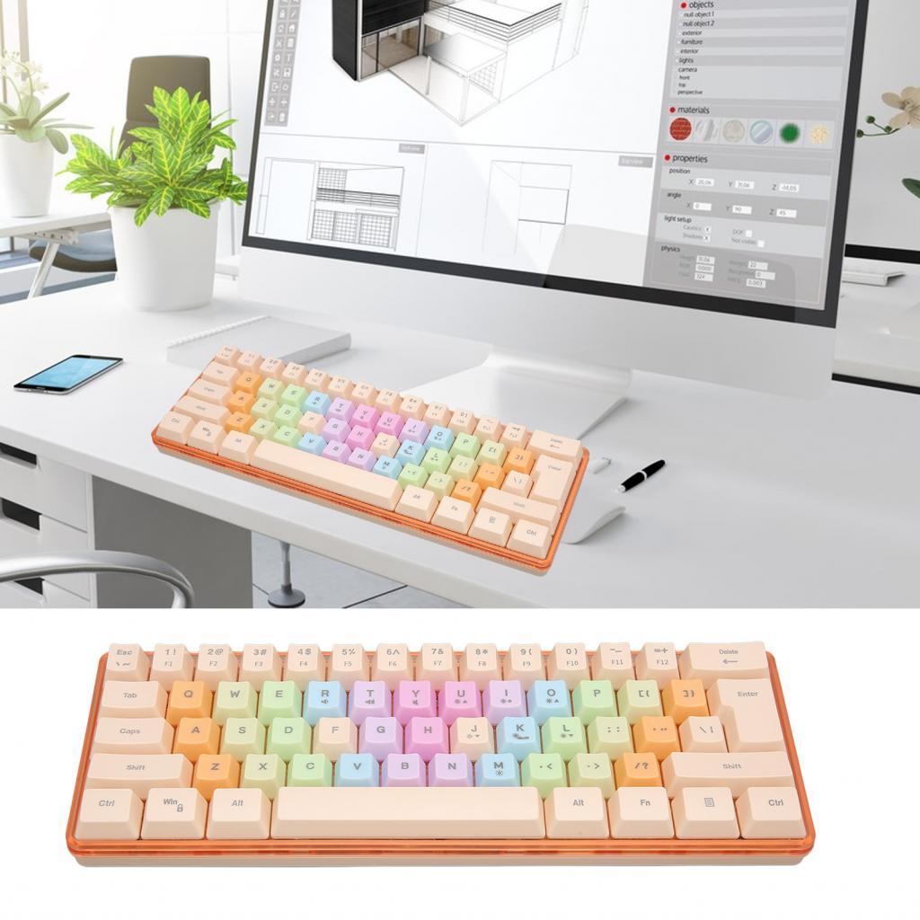 Haapeury Gaming Keyboard for Girl 60 Percent Color Cute with RGB Wired Mechanical