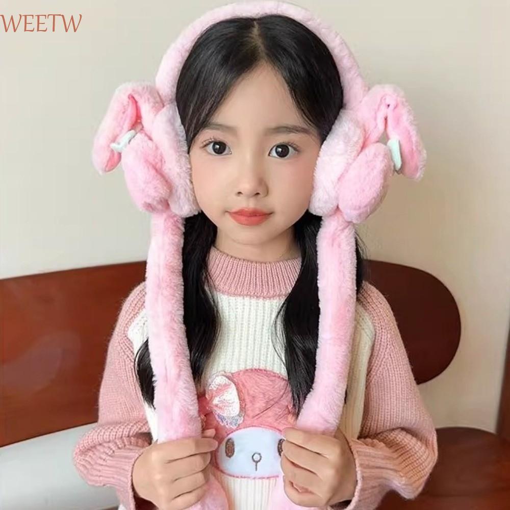 WEEKW Kuromi Earmuffs พลัสพิมพ์กันลม สำหรับเด็กและนักเรียนในหน้าหนาว