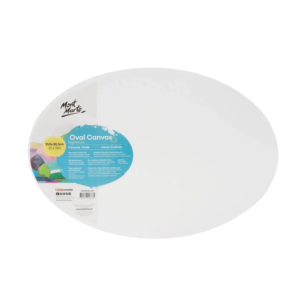 MONT MARTE เฟรมผ้าใบวงรี รุ่น Double Thick (D.T.) สีขาว ขนาด 55.9x81.3 ซม.