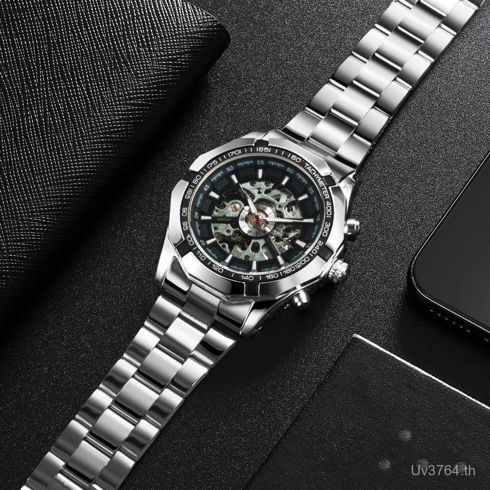 Winner Mens Mechanical Watch Fashion Hollow winner340 Style Casual Semi-Automatic Luminous 77LZ