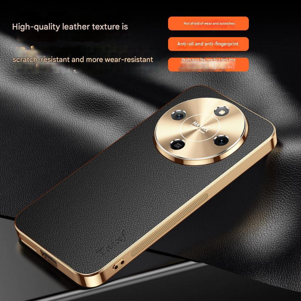 ปลอกร้อนสําหรับ Honor X9d HonorX9d 5G 2025 เคสโทรศัพท์ Electroplated ลิ้นจี่รูปแบบปลอกกันกระแทกหนังเทียมเคสป้องกันฝาครอบ - รูปที่ 2