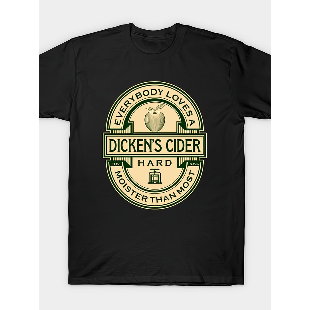 KATUN เสื้อยืดผ้าฝ้ายย้อนยุค Unisex ลาย "Everyone Loves Dickins Cider" ฤดูร้อนที่สะดวกสบาย