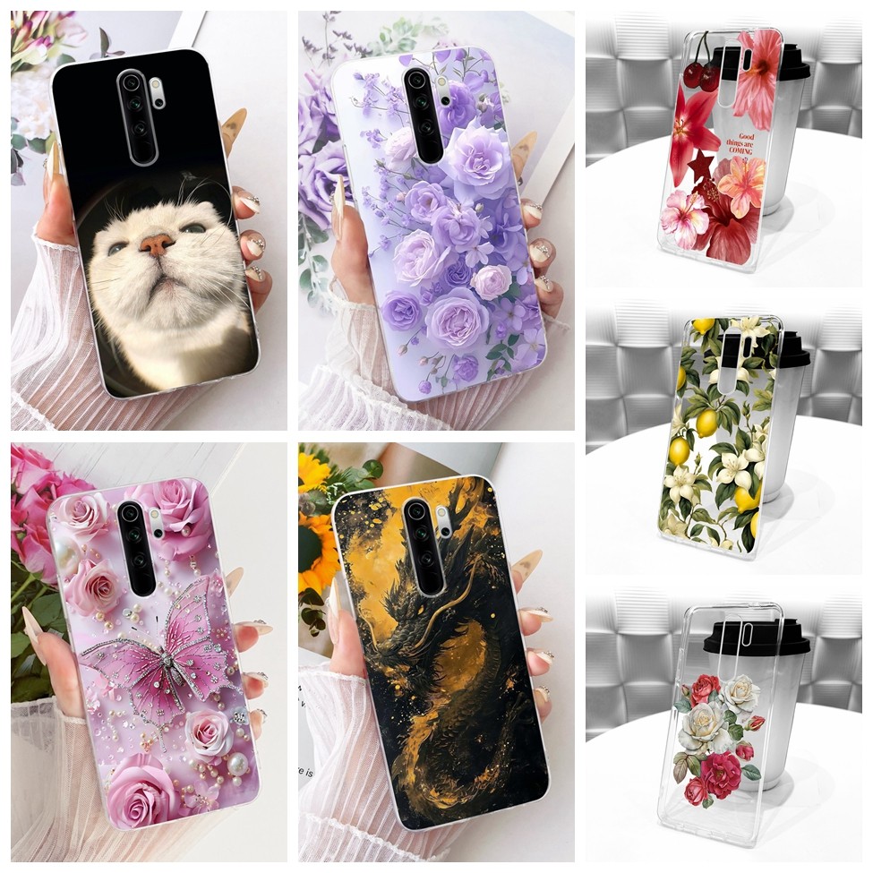 ปกใสสําหรับ เรดมี่ บันทึก 8 มือโปร กรณีแมวน่ารักแฟชั่นผีเสื้อตลกทาสีปลอก 2015105 M1906G7I M1906G7G