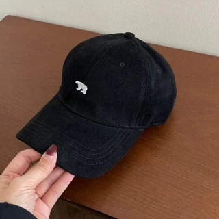 Halo studio พร้อมส่ง🔥หมวกเบสบอลสไตล์เกาหลีสตรี การเย็บปักถักร้อยหมีขั้วโลก bear cap