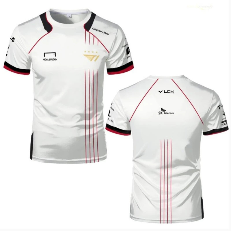 เสื้อยืดทีม T1 LCK แบบสวมหัว สำหรับเด็กและผู้ใหญ่ ระบายอากาศได้ ใส่ง่ายๆ ในสไตล์แคชวล