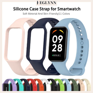 สายรัดกรณีซิลิโคน for Xiaomi Redmi Band 2 /Xiaomi Smart Band 8 Active กีฬากันน้ำฝาครอบยางสายรัดข้อมืออุปกรณ์เสริม