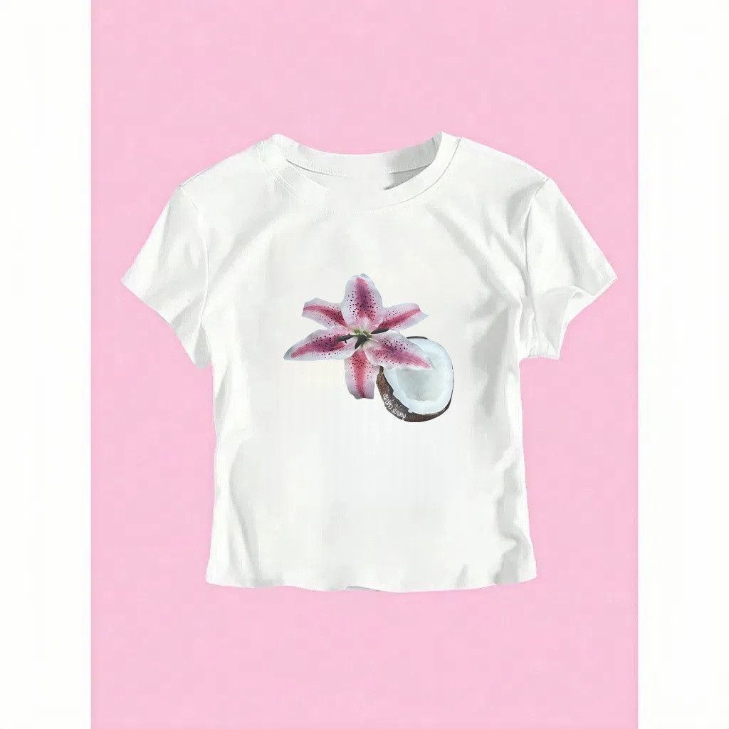 Baby Tee เสื้อครอปสีขาวเรียบๆ ทำจากผ้าคุณภาพสูง ระบายอากาศได้ดี