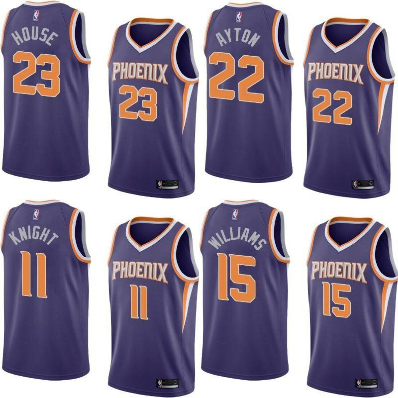 Jersey NBA Phoenix Suns Knight House Williams Ayton กิ๊บซ์สปอร์ตคลาสสิก สีม่วง