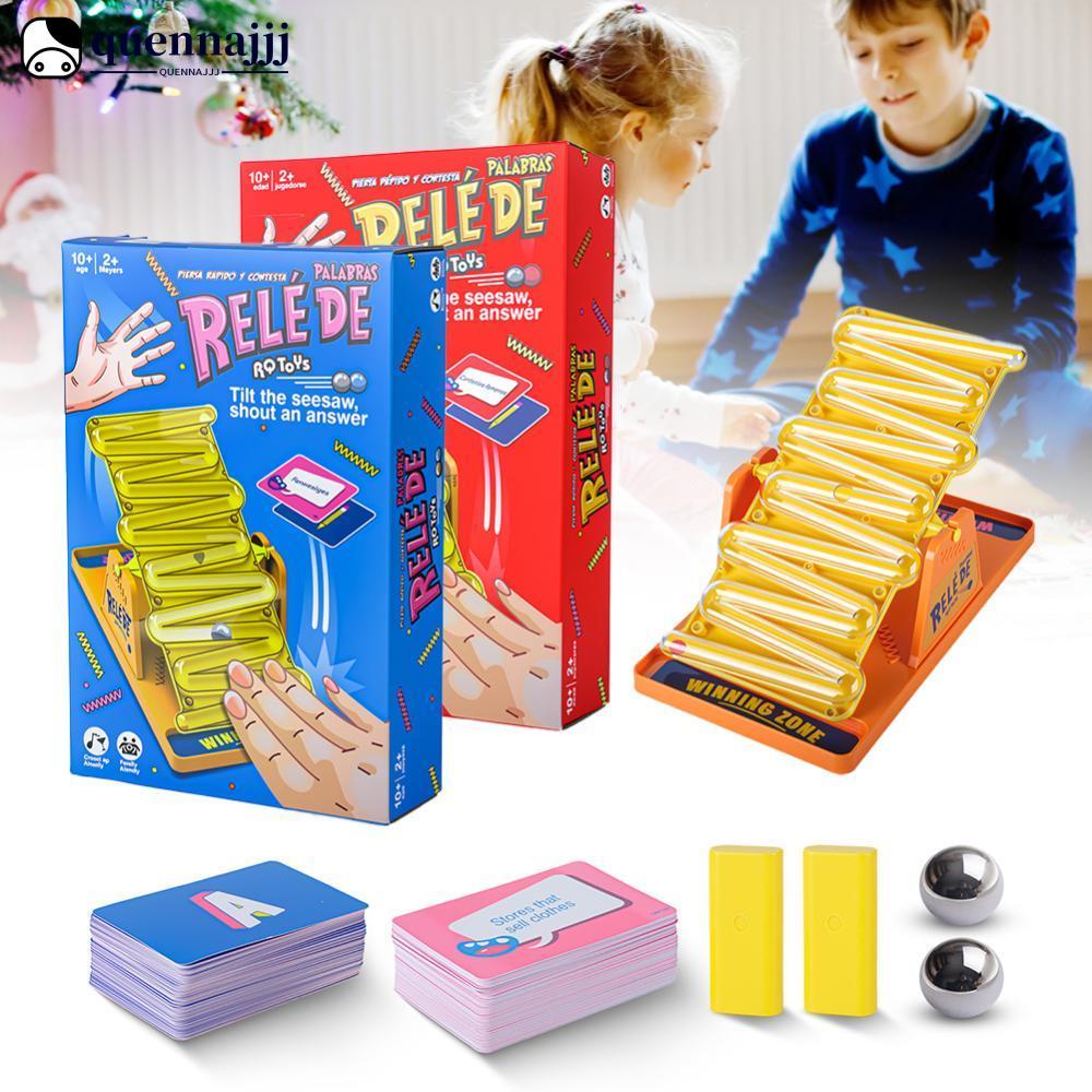 QHENNA Seesaw Dueling เกมไม้ลอยหินอ่อนการ์ดคําถามเกมแบบโต้ตอบ Fast-Paced Action & คําตอบสมอง & Refle