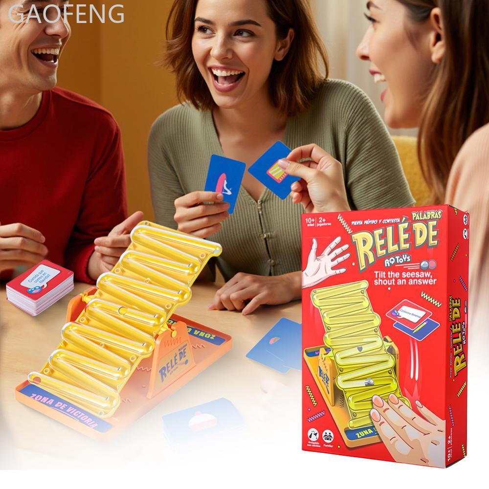 GAOFENG Seesaw Dueling เกมไม้ลอยหินอ่อนการ์ดคําถามเกมแบบโต้ตอบ Fast-Paced Action & คําตอบสมอง & Refl