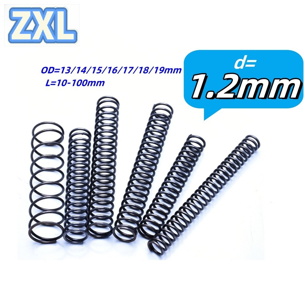 สปริงบีบอัด Return Spring 65Mn Spring Steel Compression Spring d1.2mm * OD14-22mm * L10-100mm (WDY-X