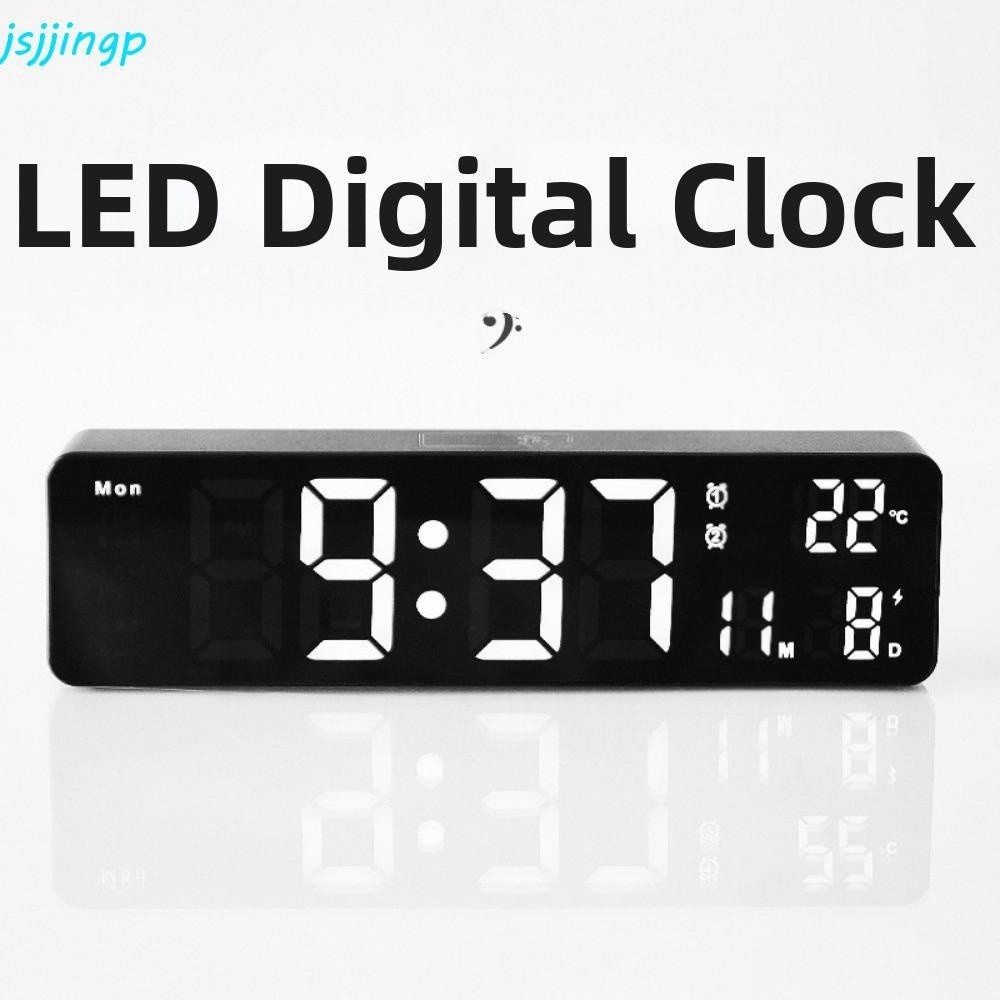 JSJJINGP Digital Alarm Clock Week Display Dual Alarm Digital Wall Clock Modern Design Smart Brightne