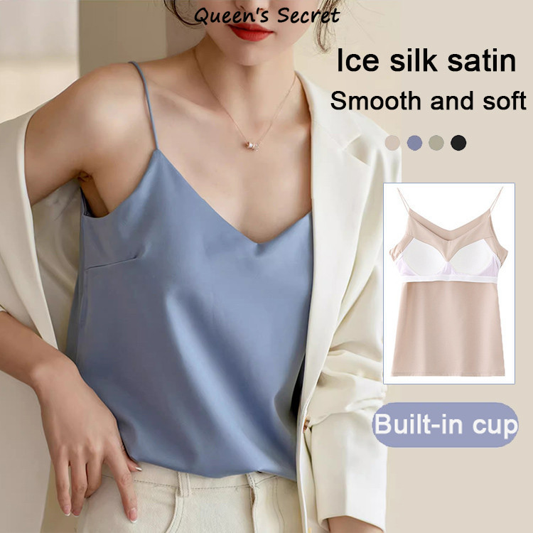 เสื้อชั้นในสตรีแบบสายคล้องไหล่บาง ขนาดส-XXL ผ้าไหมน้ำแข็ง ออกแบบหลวมคล่อง ระบายอากาศได้ดี