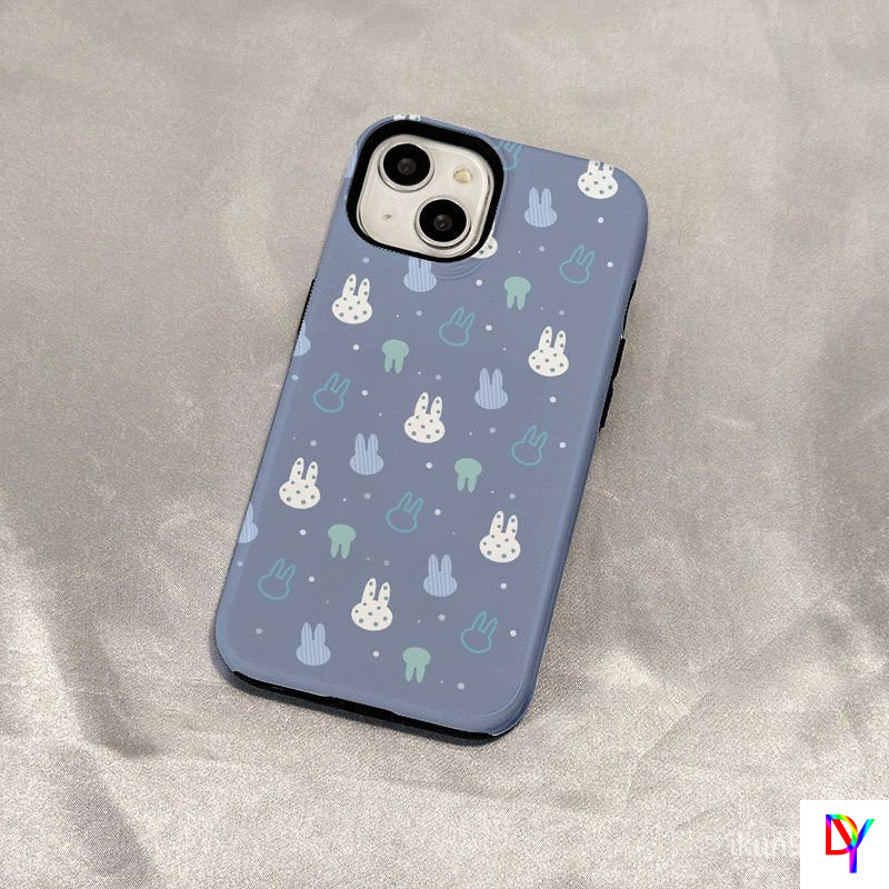 เคสโทรศัพท์สองชั้น Blue Rabbit Planet | สําหรับ iPhone 16/15 Pro Max 14 13 Pro 12/11 Pro Max XR 7/8 Plus | 2 - ใน - 1 ฝาครอบป้องกันการหล่น