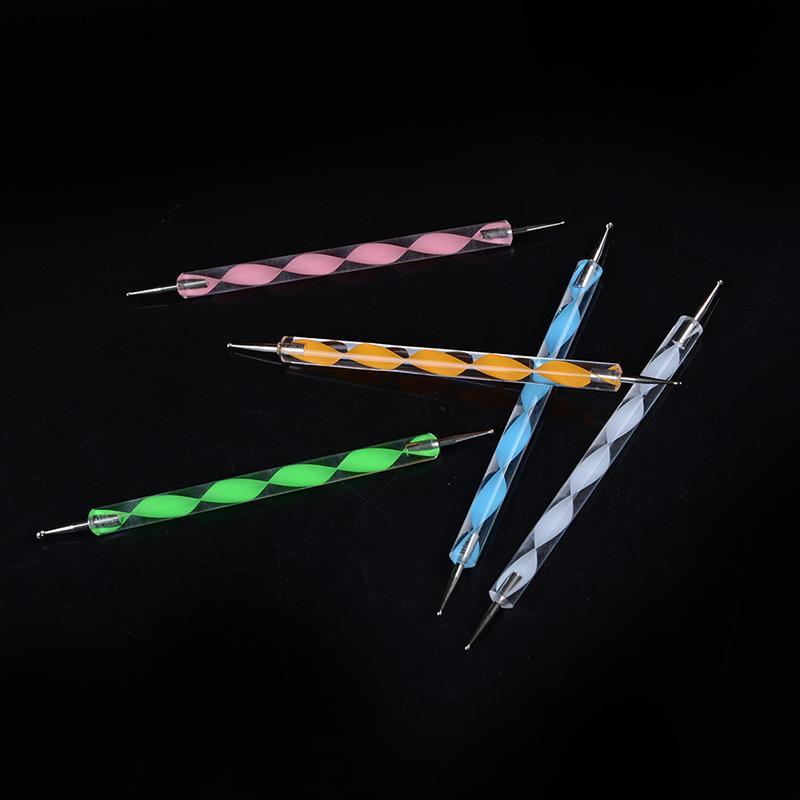 {S&H พ.ย.} 5 X 2 Way 10 Different DIY Ball Styluses Tools Clay Sculpting Tool Nail Art Dotting Tools