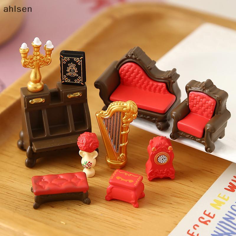 Ahlsen 1/12 ตุ๊กตาจําลองเฟอร์นิเจอร์ขนาดเล็กรุ่นตุ๊กตาห้องนั่งเล่นฉากตกแต่งตุ๊กตาบ้านเครื่องประดับแก