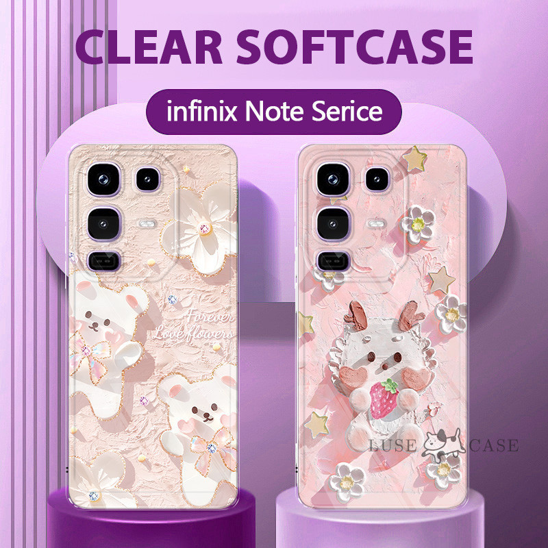 HP Premium ล่าสุด Little Bear Girl Case Infinix Note 50 Pro 5G 40 4G 30 40 Pro Plus 5G Tk เคสโทรศัพท