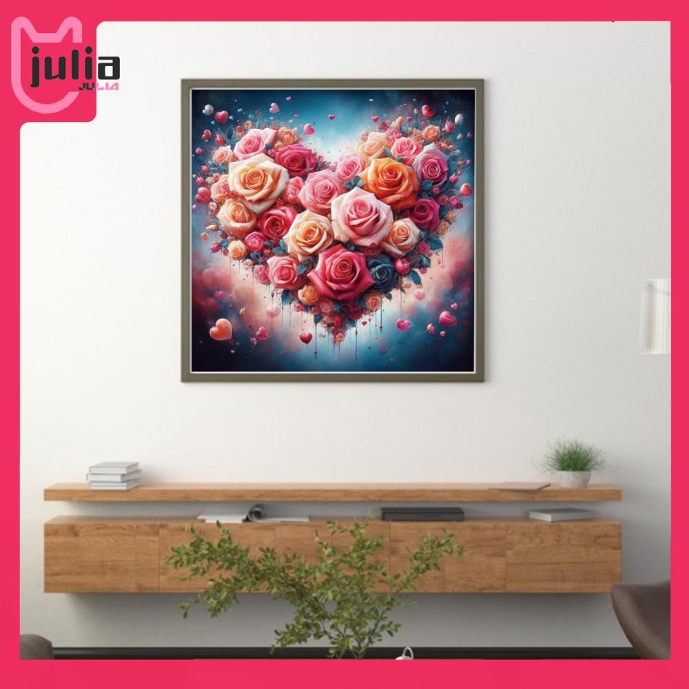 ด้ายฝ้ายสำหรับงานปักลาย Rose Love Cross Stitch ขนาด 40x40 ซม., 18 count Aida Cloth