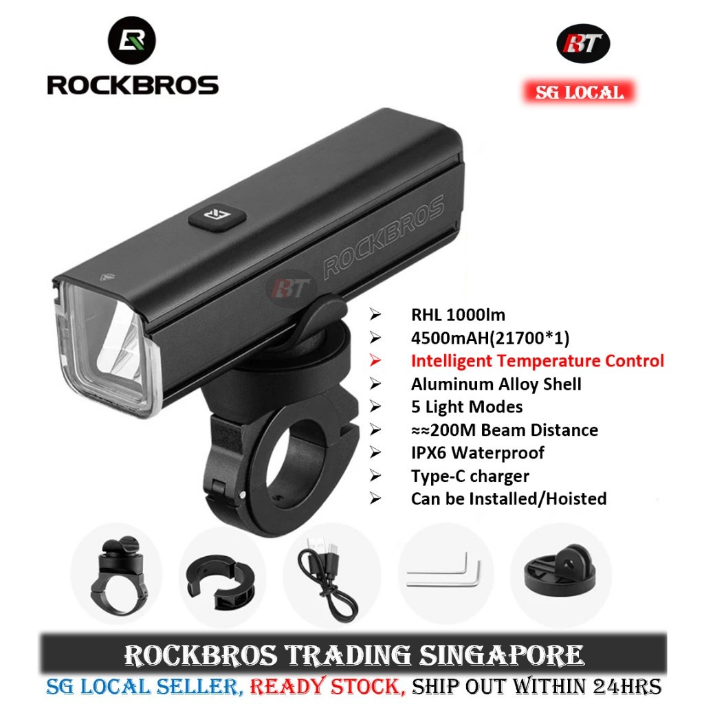 SG RockBros light 1000lm Bicycle light Bicycle front light bicycle head light rechargeable LED light