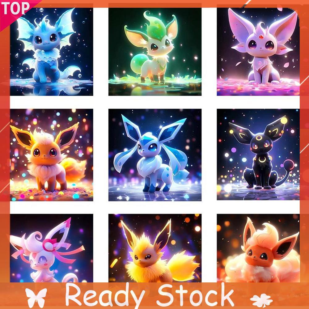 ชุดปักครอสติส Pikachu Eevee ด้ายฝ้าย 11CT