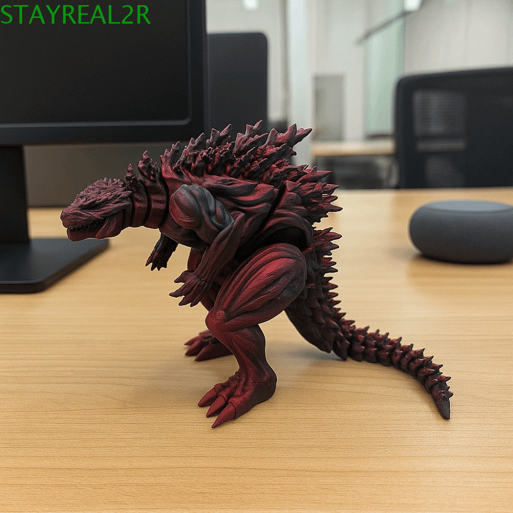 STAYREAL2R Godzilla Action Figure, 3D พิมพ์ก่อให้เกิดกล้ามเนื้อ Godzilla ของเล่น, ตกแต่ง 29 ซม. Arti