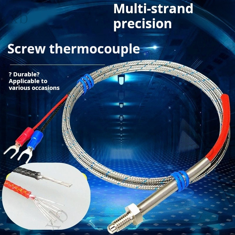 K-Type Thermocouple M6 สกรูอุณหภูมิ Probe E-Type เซ็นเซอร์อุณหภูมิฤดูใบไม้ผลิ Multi-Strand Precision