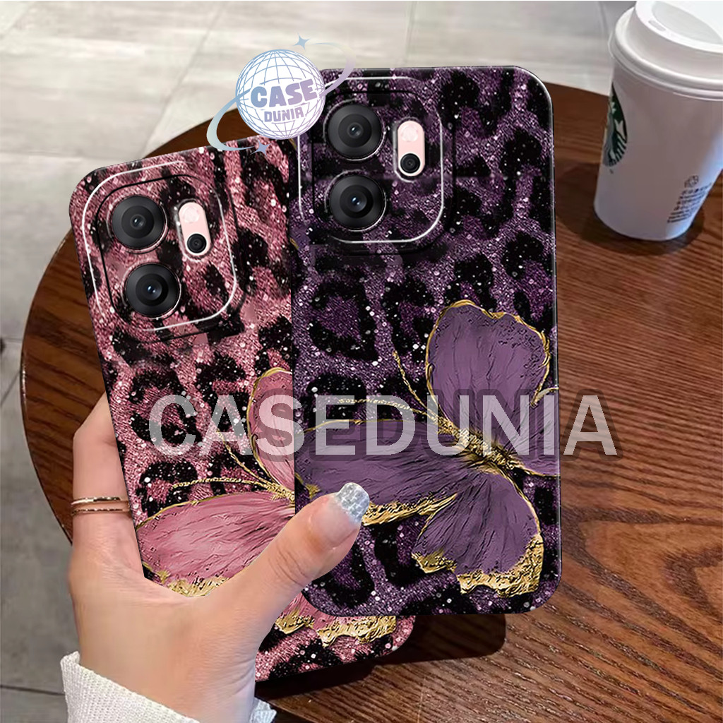 เคส Macaron - Oppo Reno 14f / Reno 14 / Reno 14 Pro / Reno 13f / Reno 13 Butterfly Motif Case