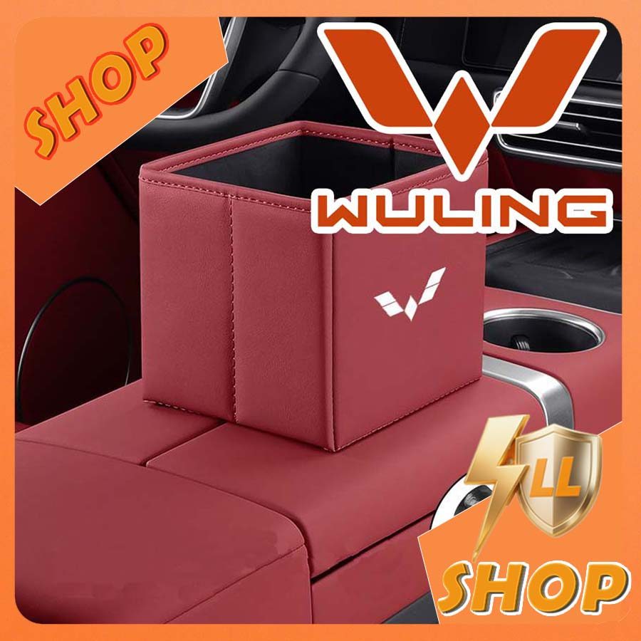 [READY]WULING BINGUO Car-mounted Leather Foldable Trash Can Storage box WULING AIR EV Body Kit Decor