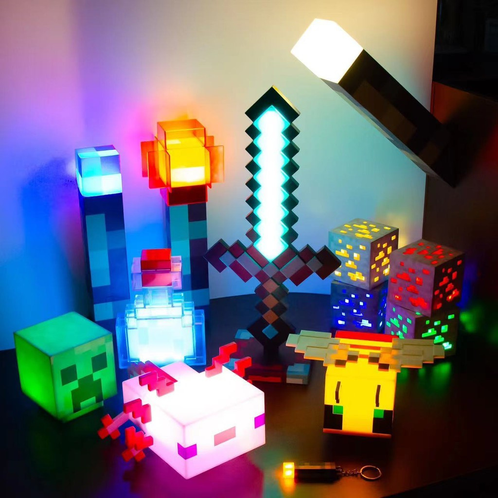 My Craft ไฟฉาย Night Light Game < Minecraft > ไฟฉายของเล่นรุ่นบรรยากาศแสงเด็ก OZDQ