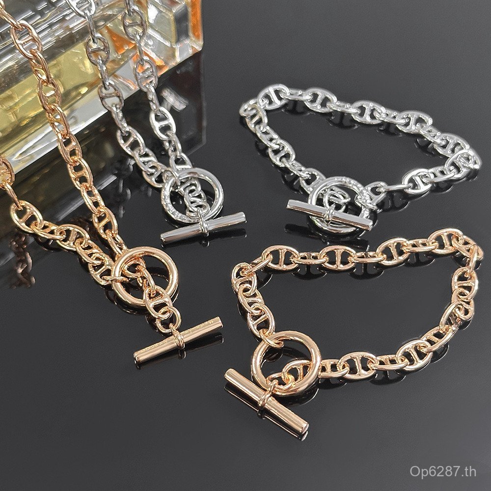 Cuban Style สร้อยคอหนา พร้อมสร้อยข้อมือและหัวเข็มขัด สวมได้ทุกโอกาส และเสื้อกันหนาว EHA1