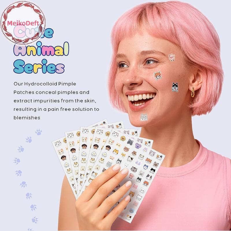 MeikoDeft 700pcs การ์ตูน Themed แมวสุนัขรูปร่างสิวแพทช์ Gentle Non Irritating กันน้ํา Breathable สําหรับทุกวัน Facial ใช้สติกเกอร์สิวน่ารัก Facial Skincare TH